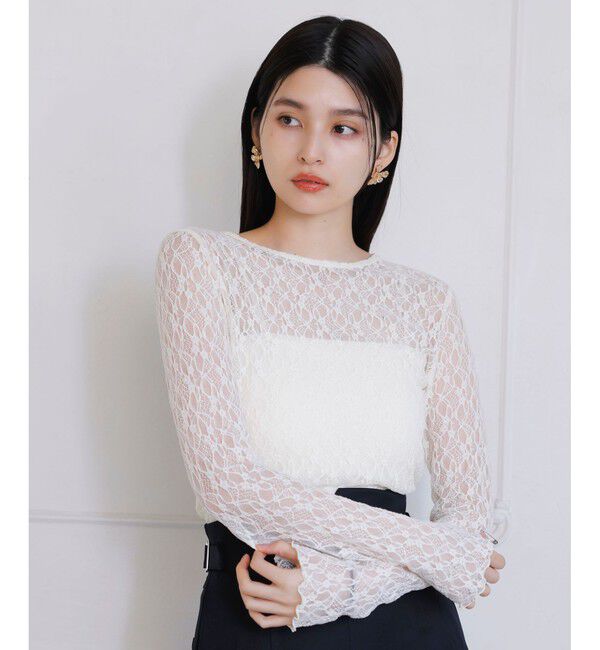 VIS「クルーネックインナートップス（レース・チェック・ラメ・シアー）」|Tシャツ・カットソー|オフサブ