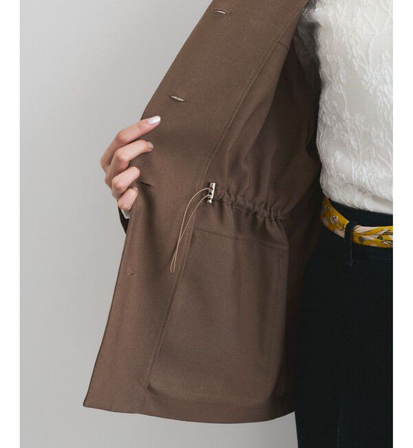 VIS「【防シワ】リネンライクミリタリーシャツジャケット」|ミリタリージャケット|