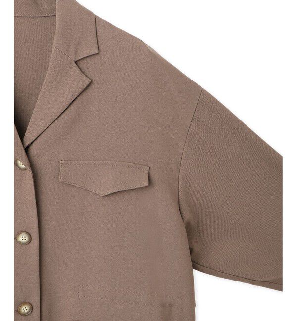 VIS「【防シワ】リネンライクミリタリーシャツジャケット」|ミリタリージャケット|