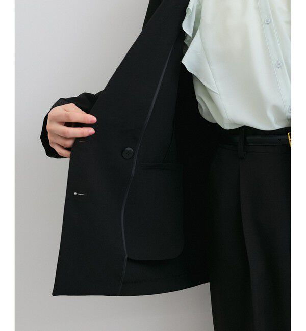 VIS「【美easy】リネンライクリラックスジャケット【接触冷感/洗える】【セットアップ対応】」|テーラードジャケット|