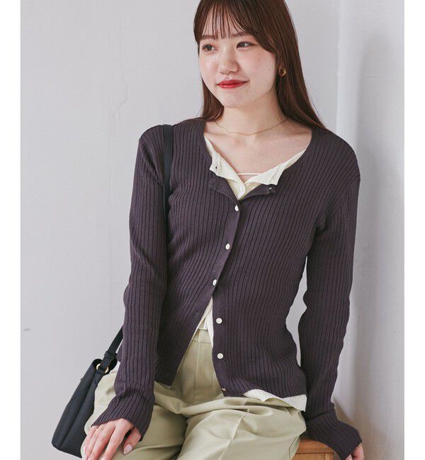 VIS「【WEB限定】フェイクレイヤードカーディガン(マルチWAY)」|カーディガン|