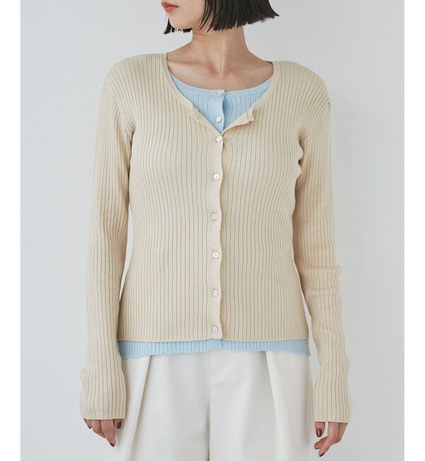 VIS「【WEB限定】フェイクレイヤードカーディガン(マルチWAY)」|カーディガン|