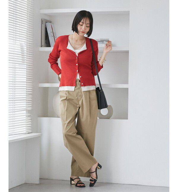 VIS「【WEB限定】フェイクレイヤードカーディガン(マルチWAY)」|カーディガン|