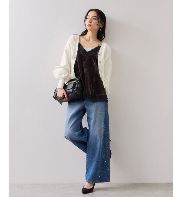 VIS「【WEB限定】メタル釦オーバーサイズカーディガン」|カーディガン|