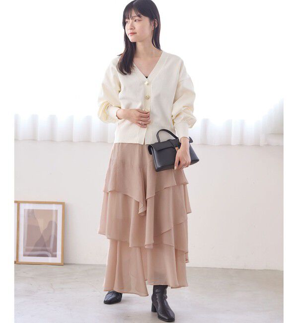 VIS「【WEB限定】メタル釦オーバーサイズカーディガン」|カーディガン|