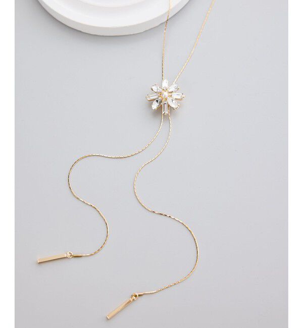 ROPE PICNIC PASSAGE「ビジューフラワースライドラリエットネックレス」|ネックレス|