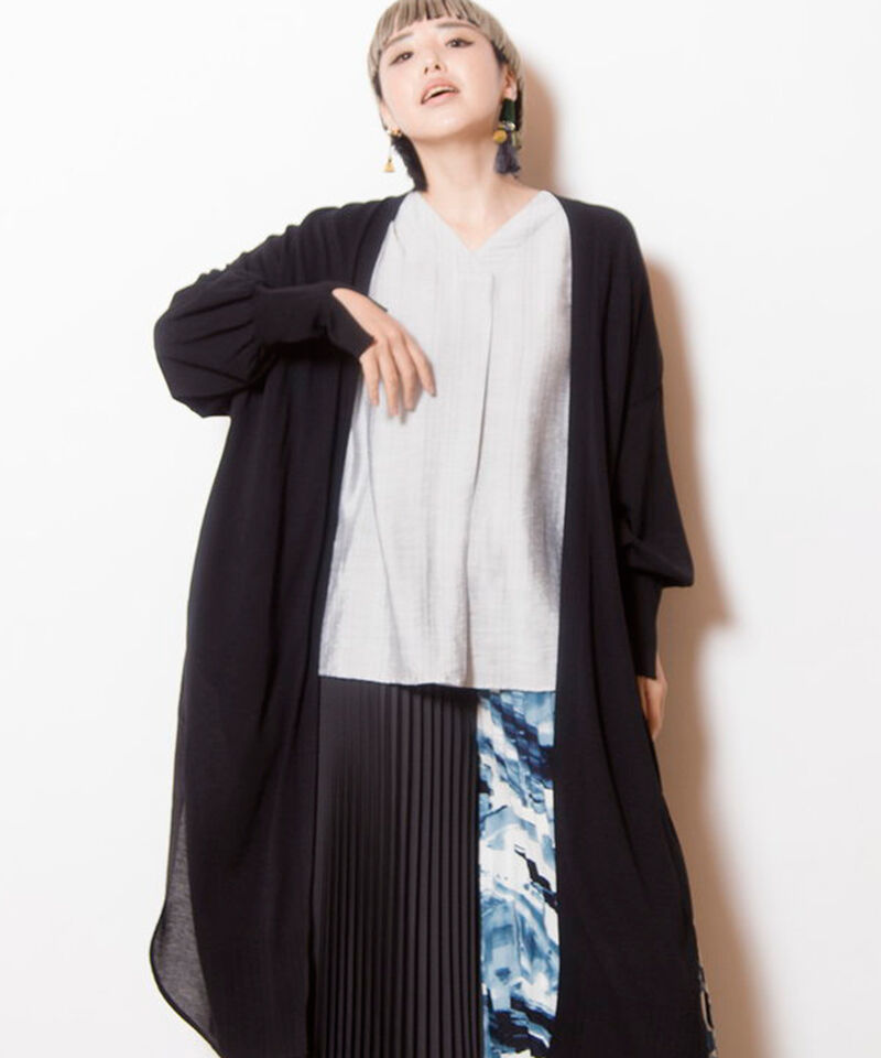  「切替ニットカーディガン」|ニット・セーター|BLACK