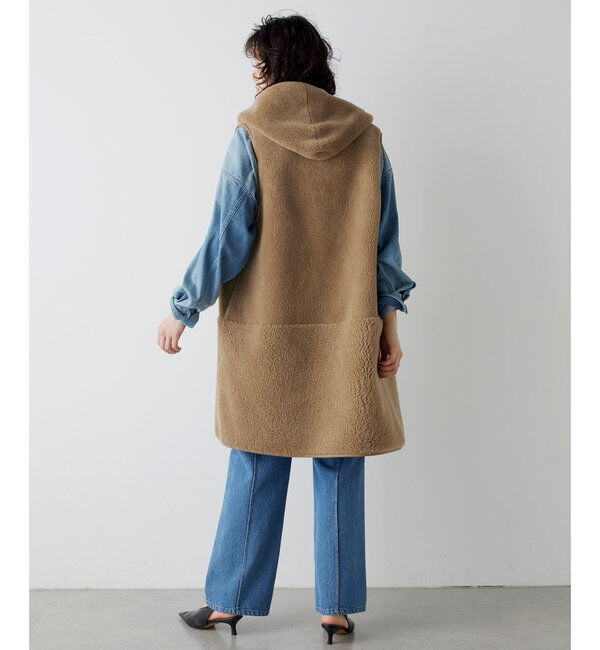 THE PAUSE「【THE PAUSE】ボアフードロングジレ」|ベスト・ジレ|