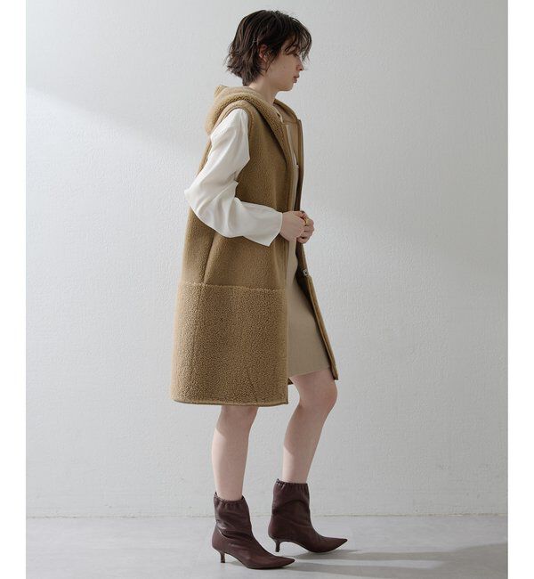 THE PAUSE「【THE PAUSE】ボアフードロングジレ」|ベスト・ジレ|