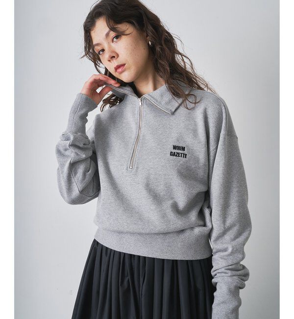  「ハーフジップロゴ裏毛プルオーバー」|Tシャツ・カットソー|グレー