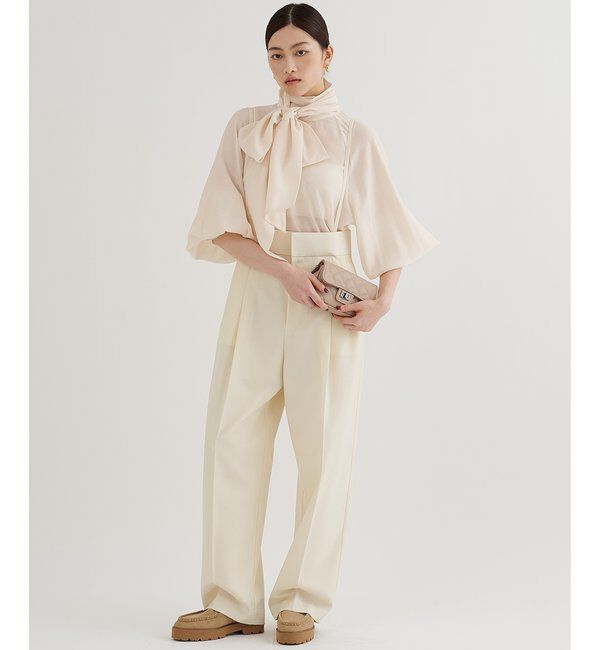  「ハイウエストタックパンツ」|チノ|