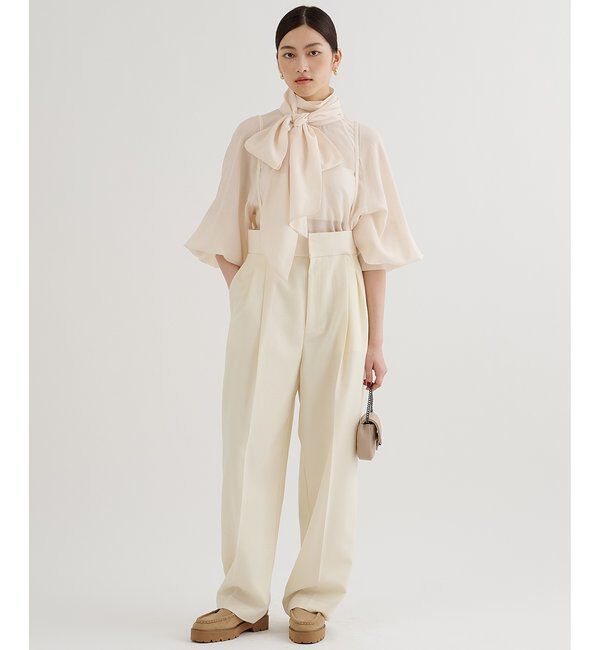  「ハイウエストタックパンツ」|チノ|