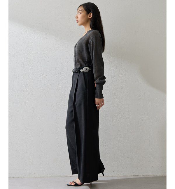  「Vネックペーパーヤーンカーディガン」|ニット・セーター|