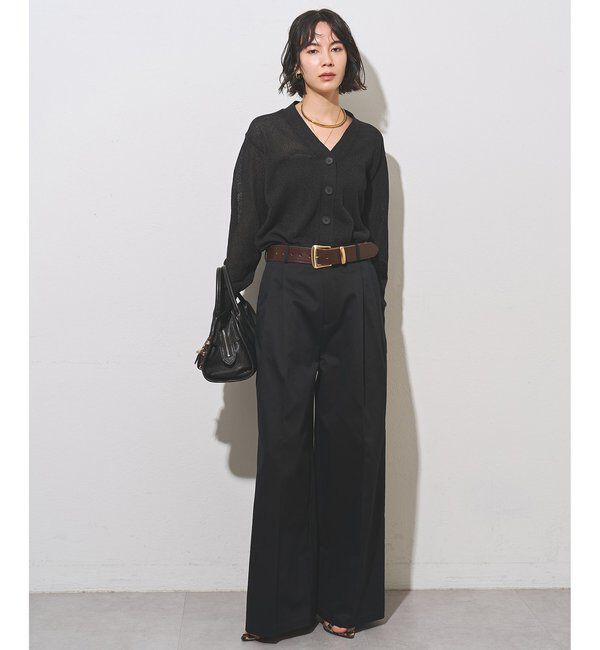  「Vネックペーパーヤーンカーディガン」|ニット・セーター|