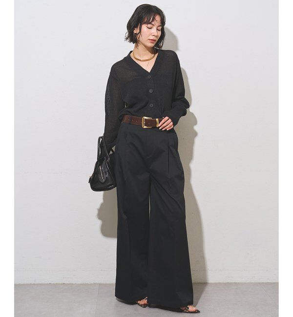  「Vネックペーパーヤーンカーディガン」|ニット・セーター|