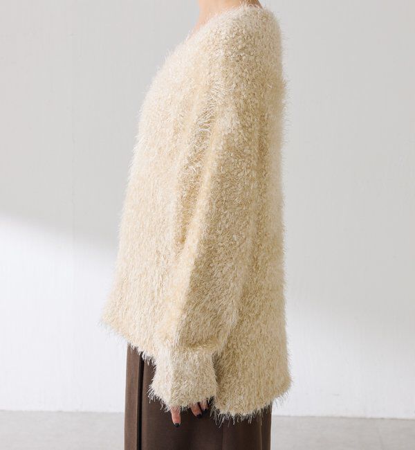  「ビーンズヤーンVネックニット」|ニット・セーター|