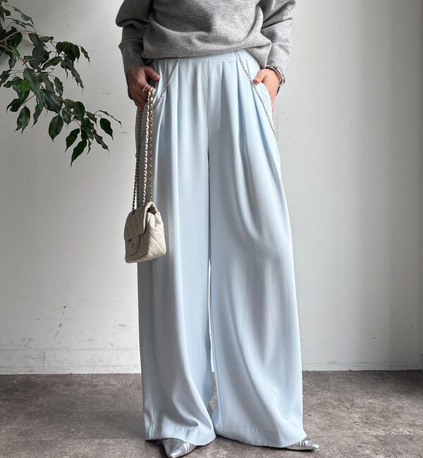  「【累計販売数3万枚突破/21色4サイズ展開！】タックワイドパンツ」|チノ|