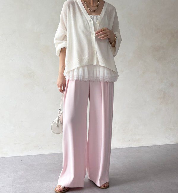  「【累計販売数3万枚突破/21色4サイズ展開！】タックワイドパンツ」|チノ|