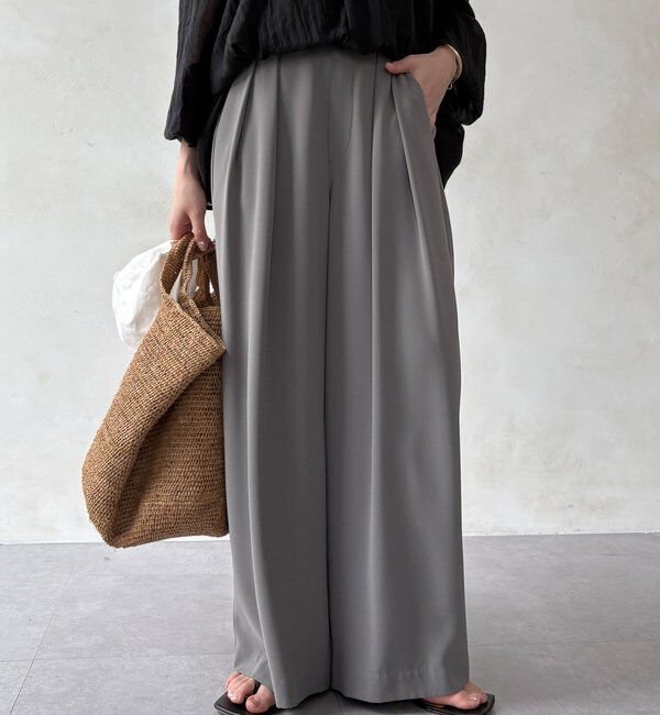  「【累計販売数3万枚突破/21色4サイズ展開！】タックワイドパンツ」|チノ|