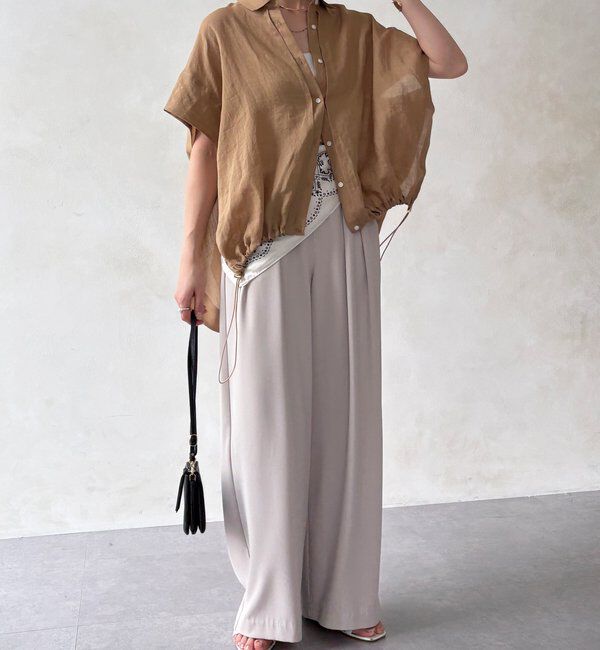  「【累計販売数3万枚突破/21色4サイズ展開！】タックワイドパンツ」|チノ|