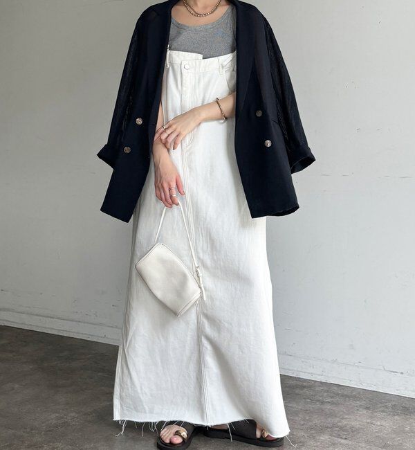  「裾フリンジデニムジャンスカ」|ワンピース|