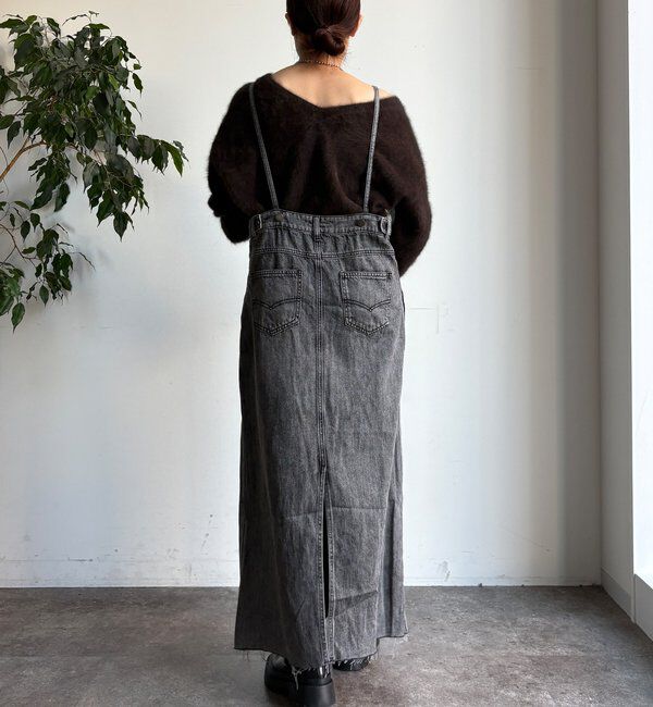  「裾フリンジデニムジャンスカ」|ワンピース|