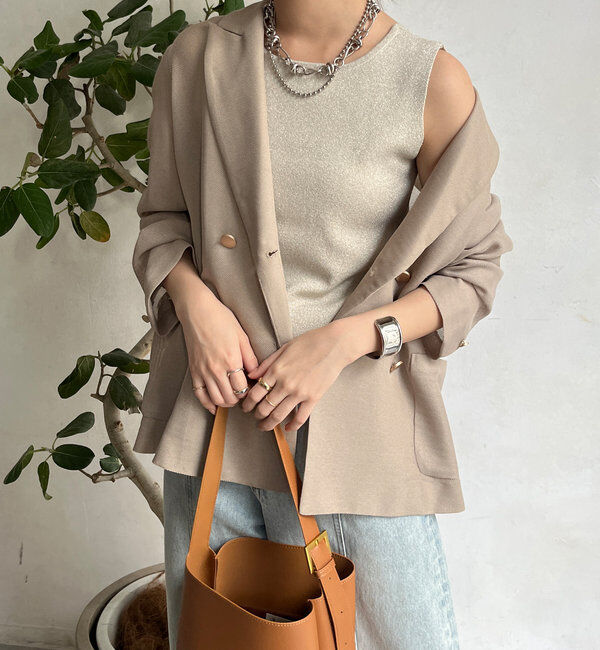  「前後2WAYラメニットタンク」|ニット・セーター|