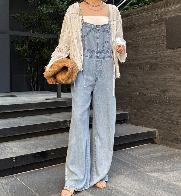  「【新色追加】リヨセルデニムオールインワン」|ワンピース|