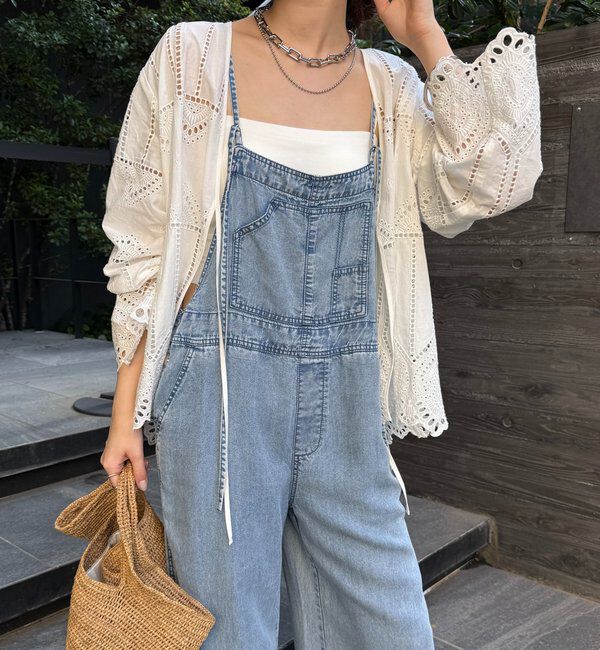  「【新色追加】リヨセルデニムオールインワン」|ワンピース|