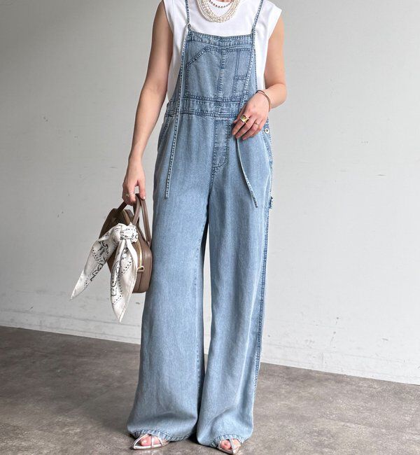  「【新色追加】リヨセルデニムオールインワン」|ワンピース|