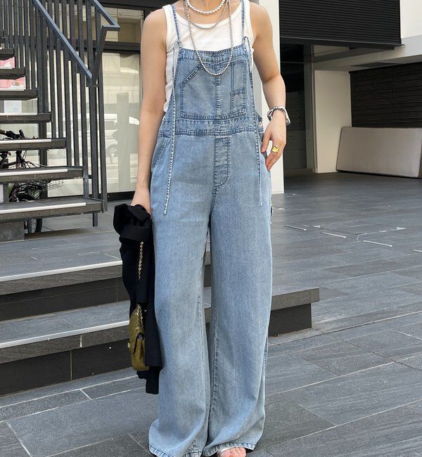  「【新色追加】リヨセルデニムオールインワン」|ワンピース|