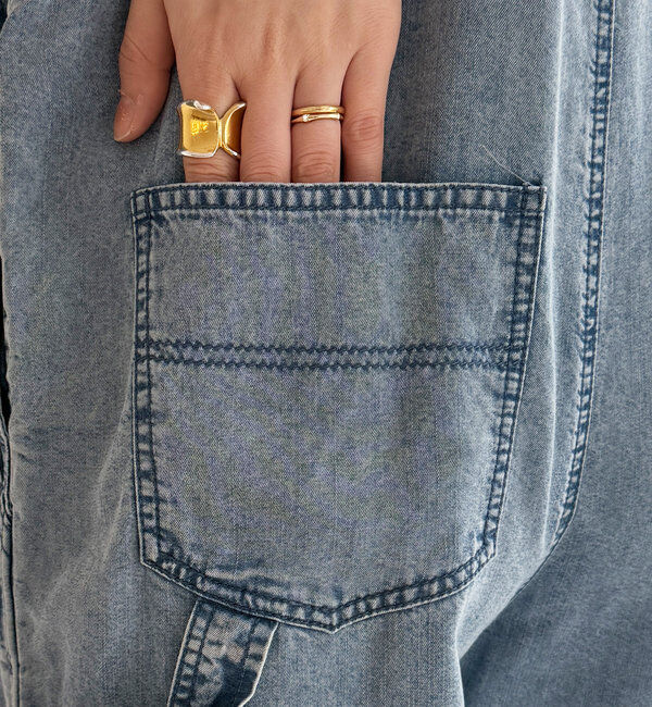  「【新色追加】リヨセルデニムオールインワン」|ワンピース|