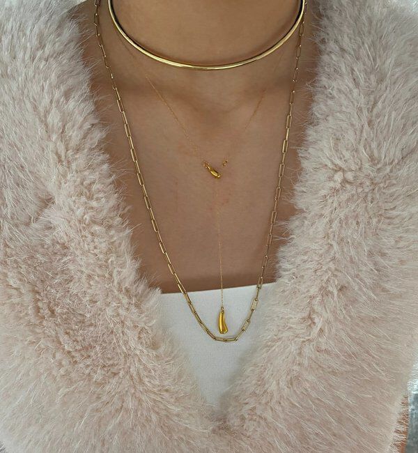  「【インフルエンサー SAKURA企画】アレルギー対応 スライダーネックレス」|ネックレス|ゴールド