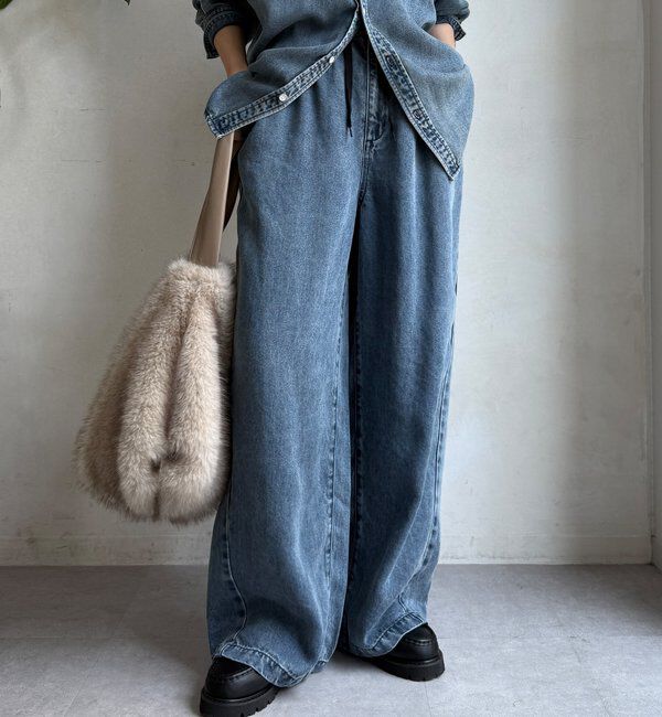  「リヨセルデニムワイドパンツ」|デニム|