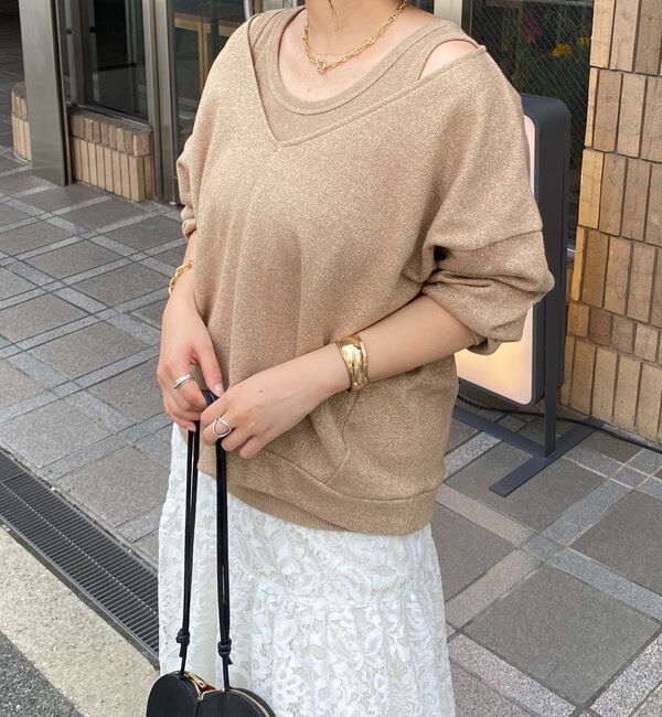  「【新色追加/インフルエンサーSAKURA企画】ラメスウェットタンクセット」|Tシャツ・カットソー|