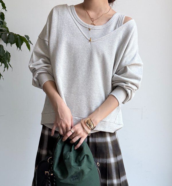  「【新色追加/インフルエンサーSAKURA企画】ラメスウェットタンクセット」|Tシャツ・カットソー|