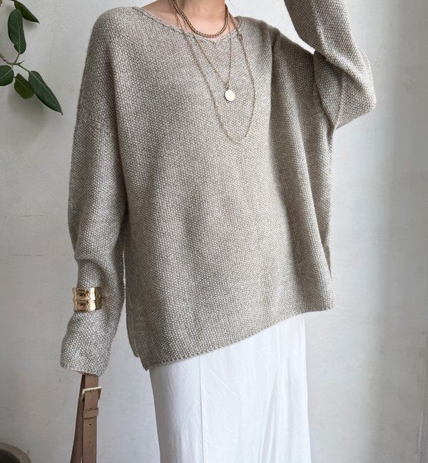  「ウールメランジ鹿の子プルオーバー」|ニット・セーター|
