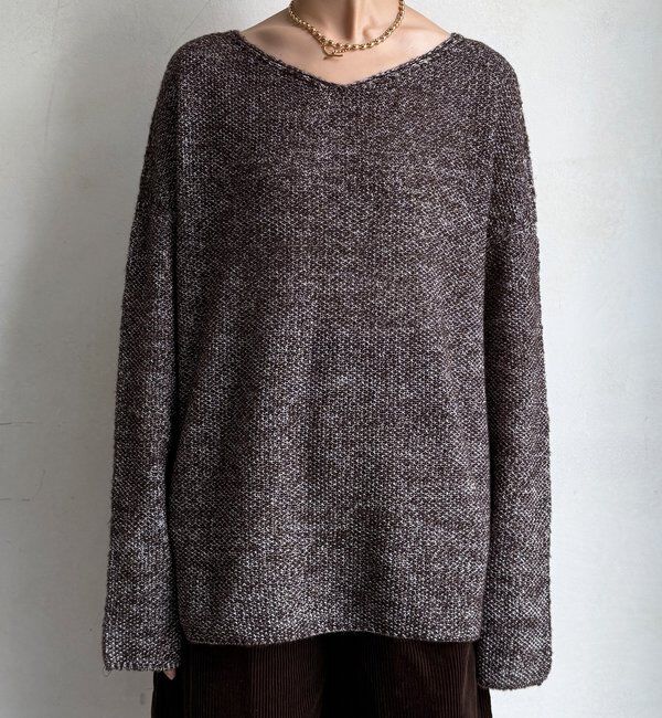  「ウールメランジ鹿の子プルオーバー」|ニット・セーター|