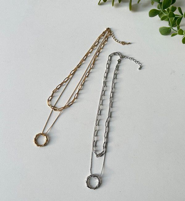  「デザインチェーンレイヤードネックレス」|ネックレス|