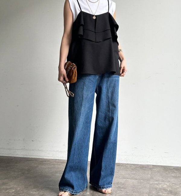  「ハイウエストダブルボタンデニム」|デニム|