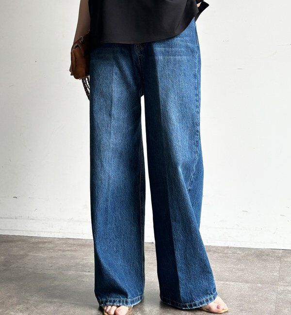  「ハイウエストダブルボタンデニム」|デニム|