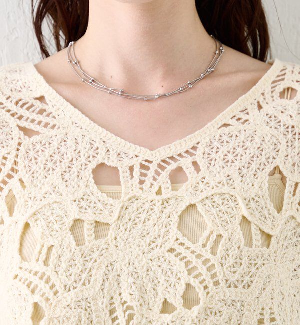  「透かしあみレースミニワンピース」|ワンピース|