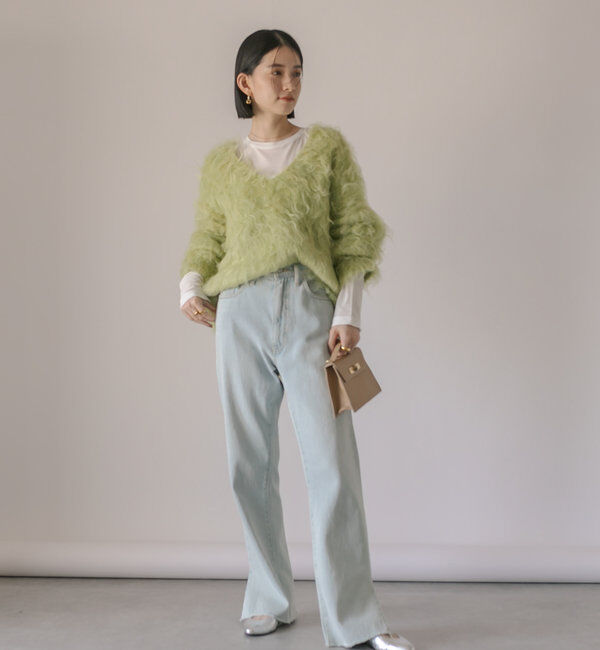  「【全骨格美脚見え！】slit DENIM」|デニム|