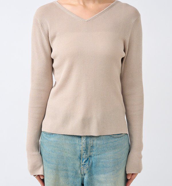  「【オンオフ使える】2wayリブニット」|ニット・セーター|