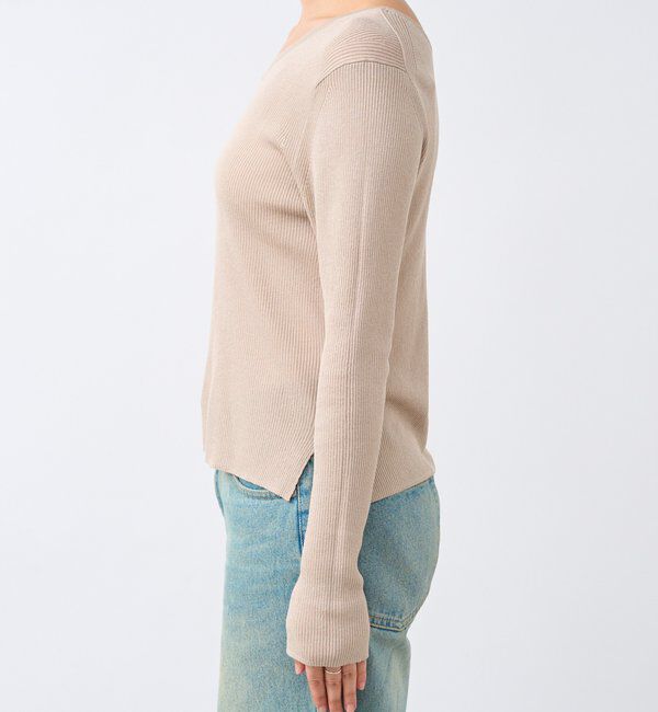  「【オンオフ使える】2wayリブニット」|ニット・セーター|