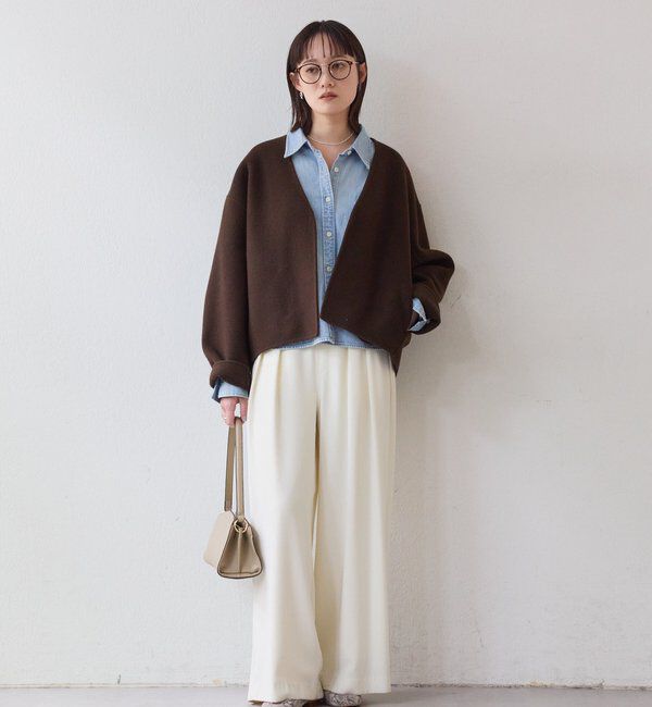  「【上品見え】ウールリバーショートコート」|その他|