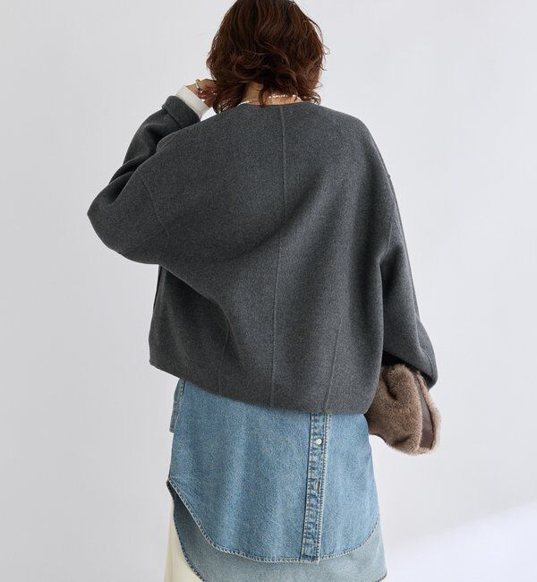  「【上品見え】ウールリバーショートコート」|その他|