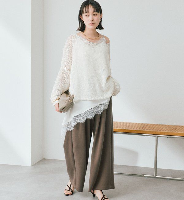  「予約【ご好評につき新色追加！】テープヤーンボートネックニット」|ニット・セーター|