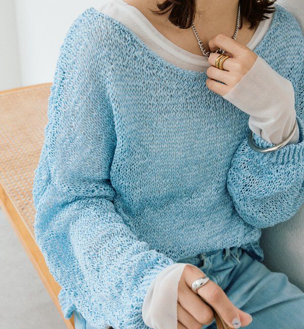  「予約【ご好評につき新色追加！】テープヤーンボートネックニット」|ニット・セーター|