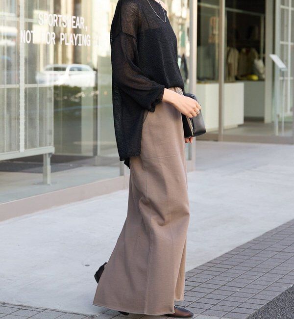  「予約【イージーな着心地】スエットロングスカート」|スカート|